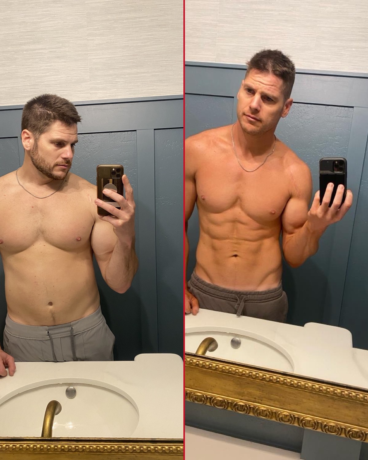 Online training client before and after body transformation